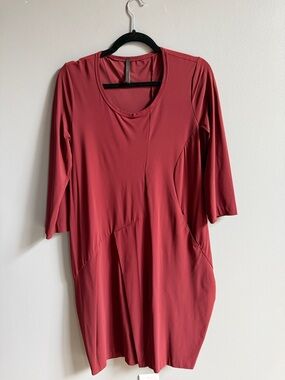 Asymmetrical Women’s Dress in Deep Rose